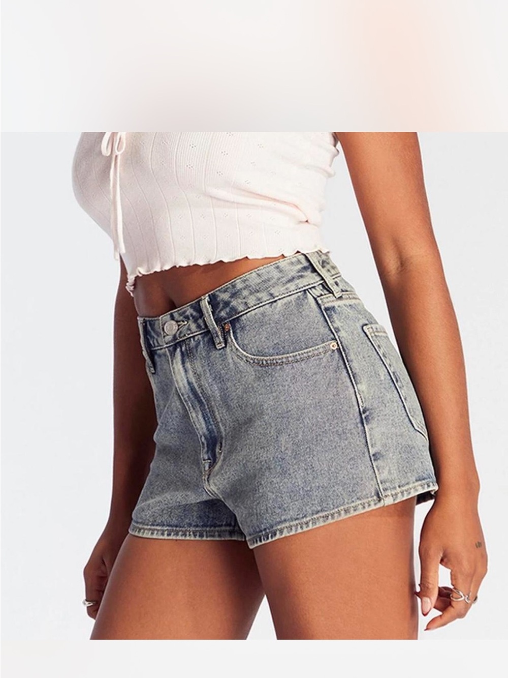 PacSun Light Blue High-Rise Jean Shorts